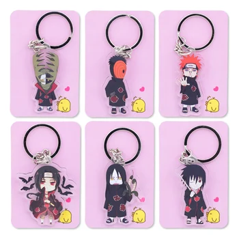 

2018 Naruto Keychain Cute Double Sided Akatsuki Panther Key Chain Customize Anime Key Ring PCB178-193