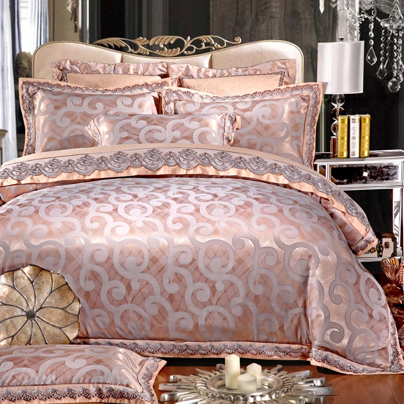 luxury lace satin jacquard wedding bedding set queen king luxury lace satin jacquard wedding bedding set queen king