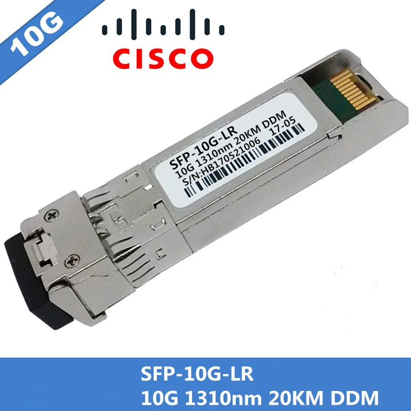 100% новый для Cisco SFP-10G-LR SFP + модуль оптического трансивера 10G LR/LW SMF 1310nm 20 км DDM duplex LC разъем