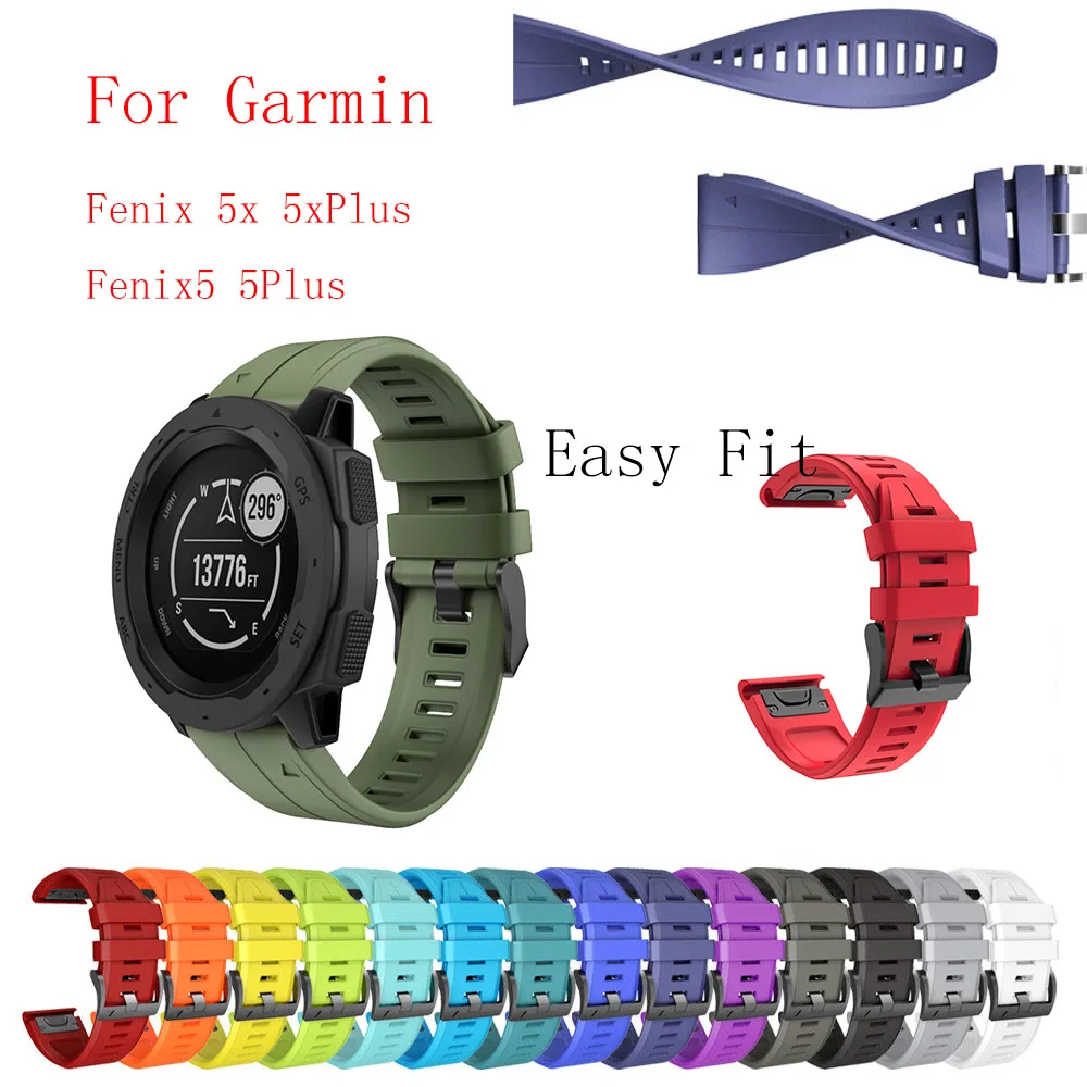 Fivstr Гладкий узор Easyfit ремешок для часов Garmin Fenix 5X5 Plus 3 3HR D2 S60 MK1 Смарт часы Quick Release ремешок на запястье