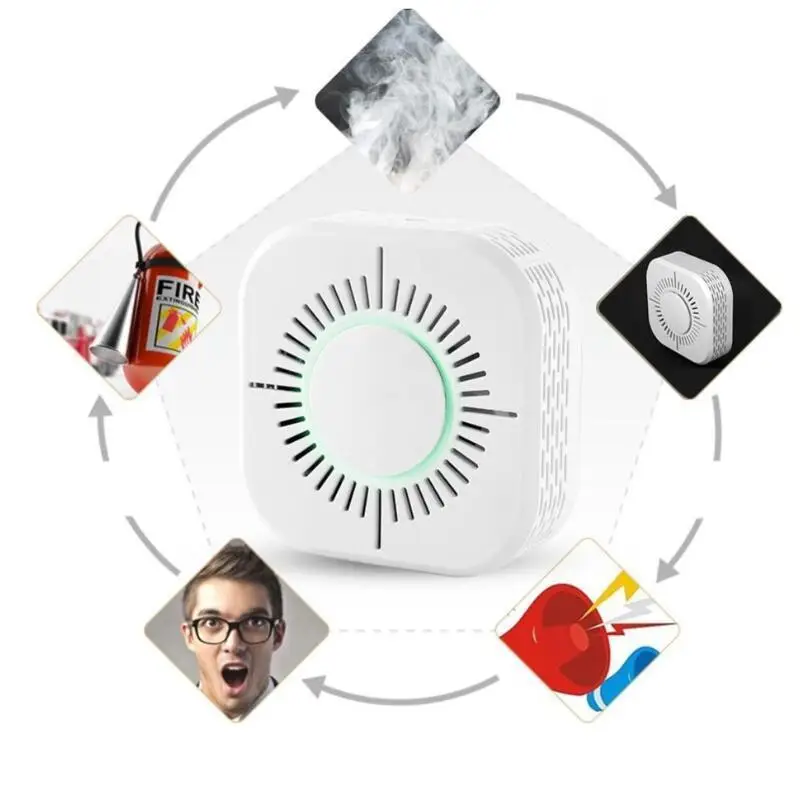 

433MHz Wireless Smoke Detector Fire Protection Portable smoke detector wifi Home Safe Security smoke alarm Sensor White