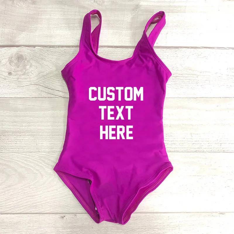 Детский купальный костюм на заказ, Цельный купальник, милая пляжная одежда для девочек, mayo maillot de bain, купальный костюм, монокини, badpak Baby - Цвет: Purple
