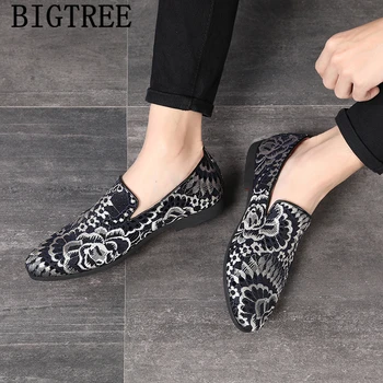 

Loafers Men Embroidery Shoes Italian Brands Designer Shoes Men Classic Coiffeur Dress Shoes Men Formal Sepatu Slip On Pria Bona
