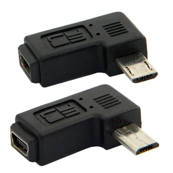 

10pcs/lot 90 Degree Right Angled Mini USB Female to Micro USB Male Data Charger Adapter