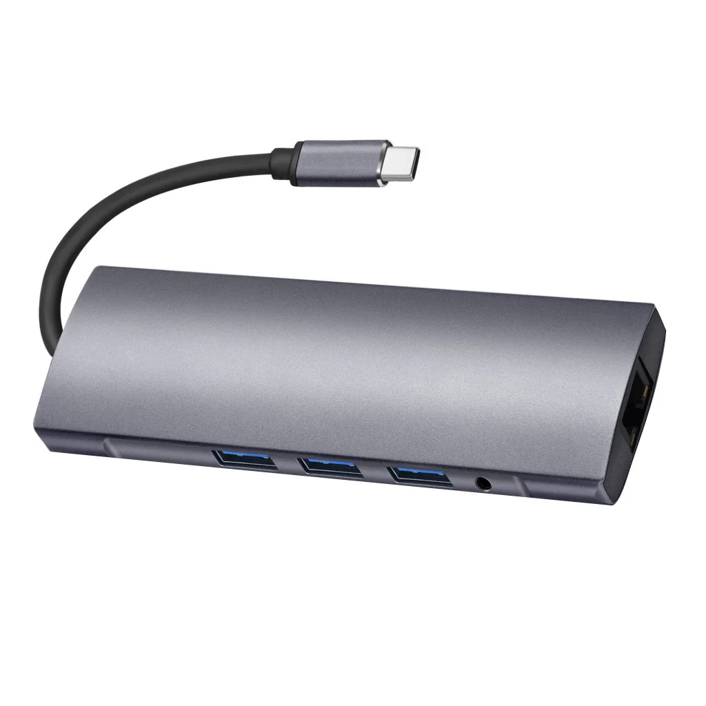 9в1 Type C к HDMI RJ45 3USB3.0 TF SD аудио PD Многофункциональный узловой центр для адаптера Macbook