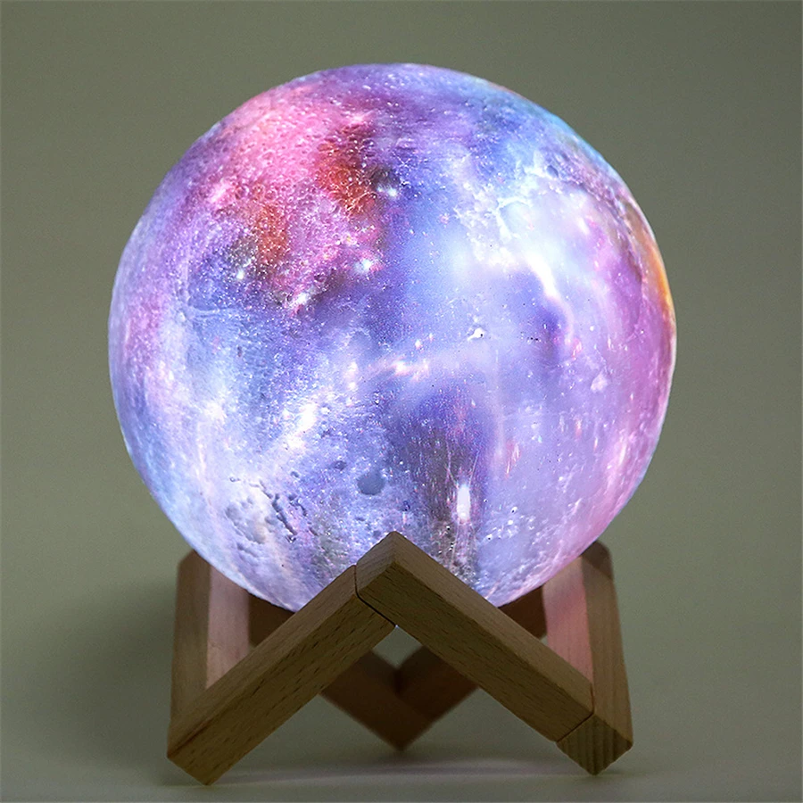 

New Arrival 3D Print 15cm Moon Lamp Remote Control Colorful Change Usb Led Night Light Home Decor Creative Gift Galaxy Lamp