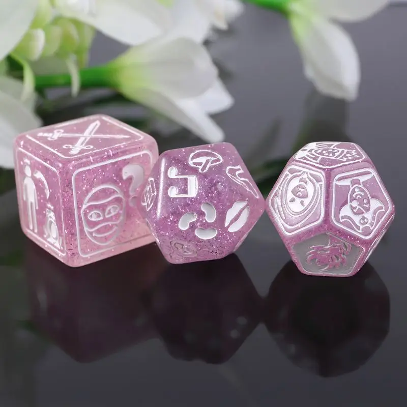 7pcs/set Story Dices For Story Time Polyhedral Game Dice Says Party Multi Faces Acrylic Dice Toy