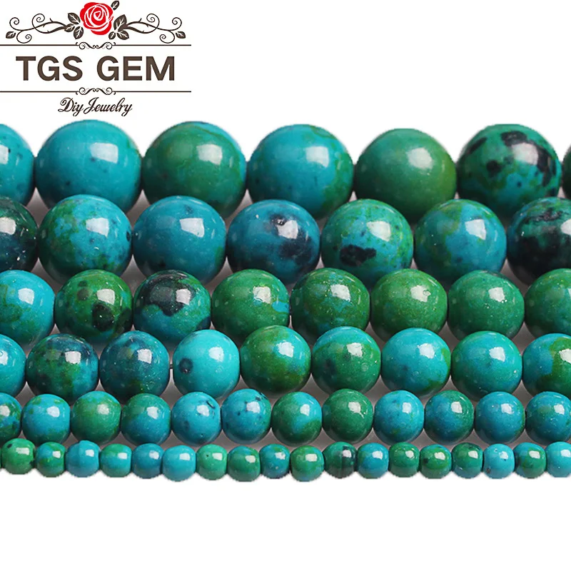 

Stone Beads Phoenix Stone Chrysocolla Round Beads 4 6 8 10 12 14 16MM Diy Bracelet Handicraft Gift Jewelry Making Accessories