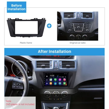 

Harfey 2Din Auto Radio Fascia Car Stereo Double Cover Panel Frame Mount Kit for Mazda 5 2011+ install Dash Audio Trim Panel Kit