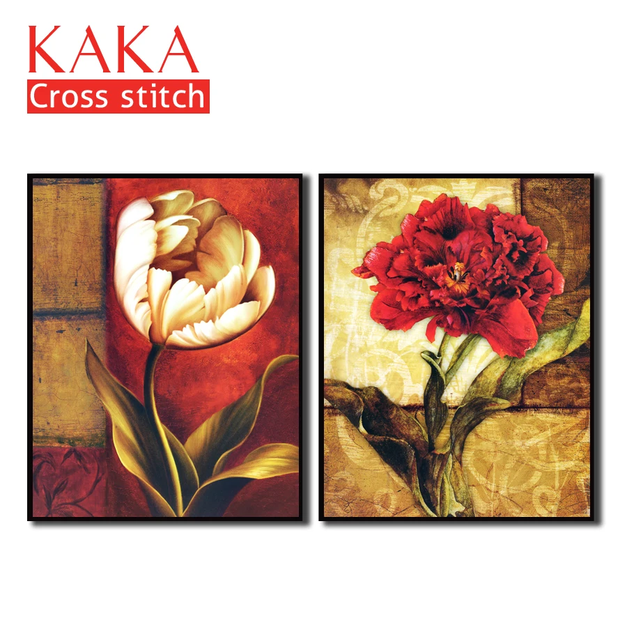 

Cross stitch kits,Embroidery needlework sets with printed pattern,11CT-canvas for Home Decor Painting,Flowers Full NCKF024