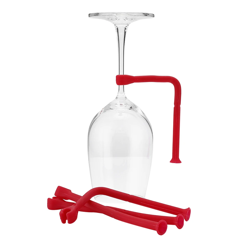 Flexible Silicone Wine Glass Holder Stemware Bracelet For Dishwasher