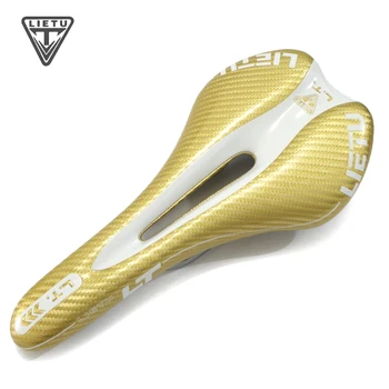 

2020 LIETU Bicycle Saddle Seats Mountain Road Cycling Saddle PU Leather Hollow Design Black Gold 275*134mm 5 Colors For Choose