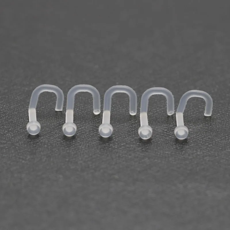 10 шт. невидимые силиконовые шпильки для пирсинга, кольцо, прозрачный мягкий био пластик, маленький нос, трагус для женщин, пирсинг для тела, ювелирные изделия