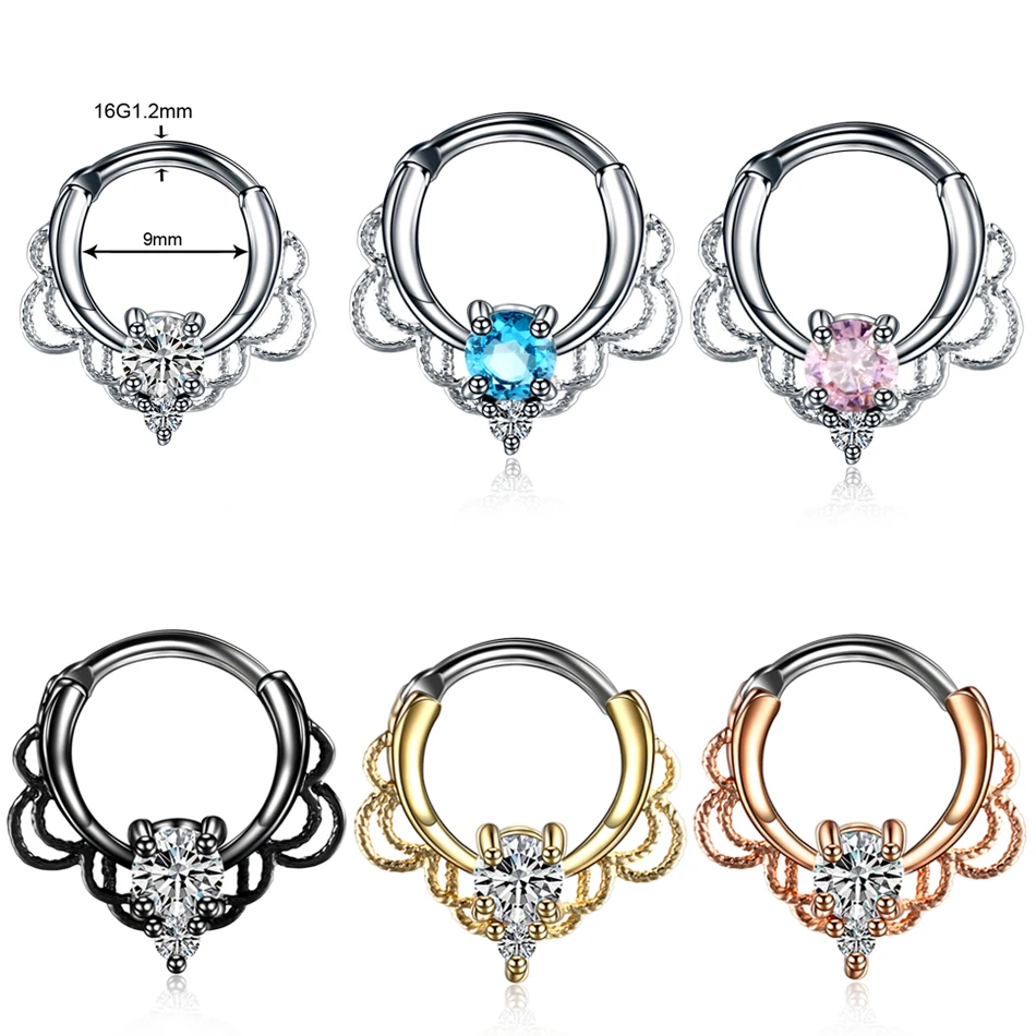 1PC Copper Nose Septum Hoop Rings Piercing Jewelry