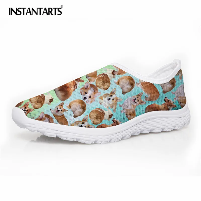 

INSTANTARTS Animal Corgi/Pug Dog Printing Casual Shoes Men's Fashion Breathable Sneakers Boys Summer Beach Water Shoes Male Man
