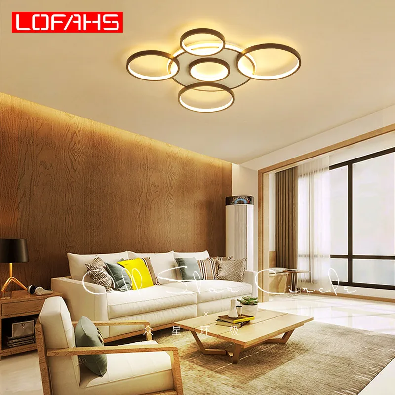 

LOFAHS New modern LED Chandelier lighting for Living room bedroom kitchen dinning room Brown scrub ceiling Chandelier lamp