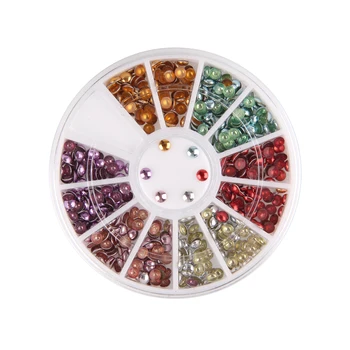 

300Pcs/Box Colorful Rivet Nail Studs 3D Nail Art Decoration in Wheel Manicure DIY Rhinestones Strass Charms Nails Accessoires