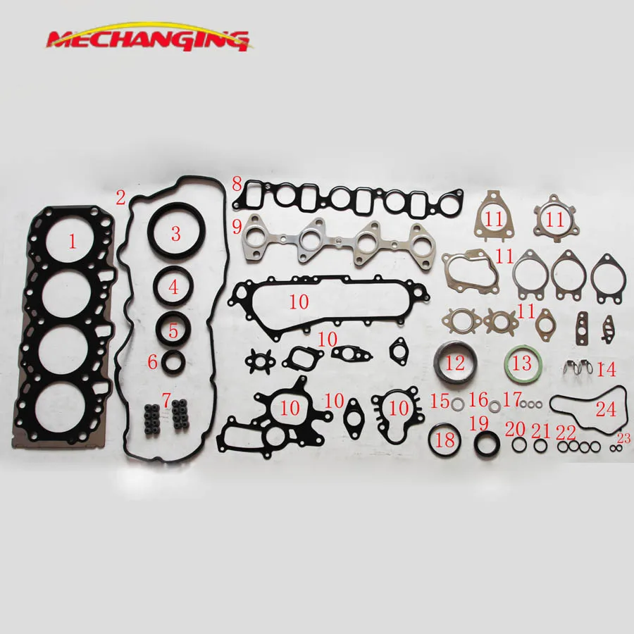 

For TOYOTA LAND CRUISER 90 1KD 1KDFTV Engine Gasket METAL Car Accessories Engine Parts Full Set 04111-30050 510021300