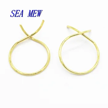 

SEA MEW 1*20mm Metal Steel Ring Setting Gold/Silver Color Ring Blank Setting Adjustable Ring Base 50 PCS