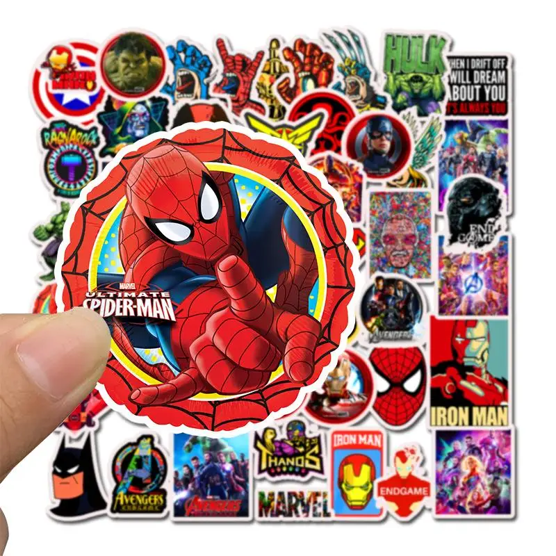 50Pcs New Marvel The Avengers superhero Cartoon Sticker For Laptop Moto Skateboard Luggage Guitar Decal Toy Waterproof Stickers