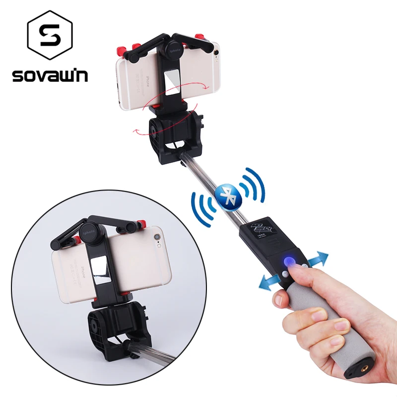 Sovawin Smart Wireless Bluetooth Selfie Stick Electric 360 Degree Rotation Extendable Monopod Universal for font b