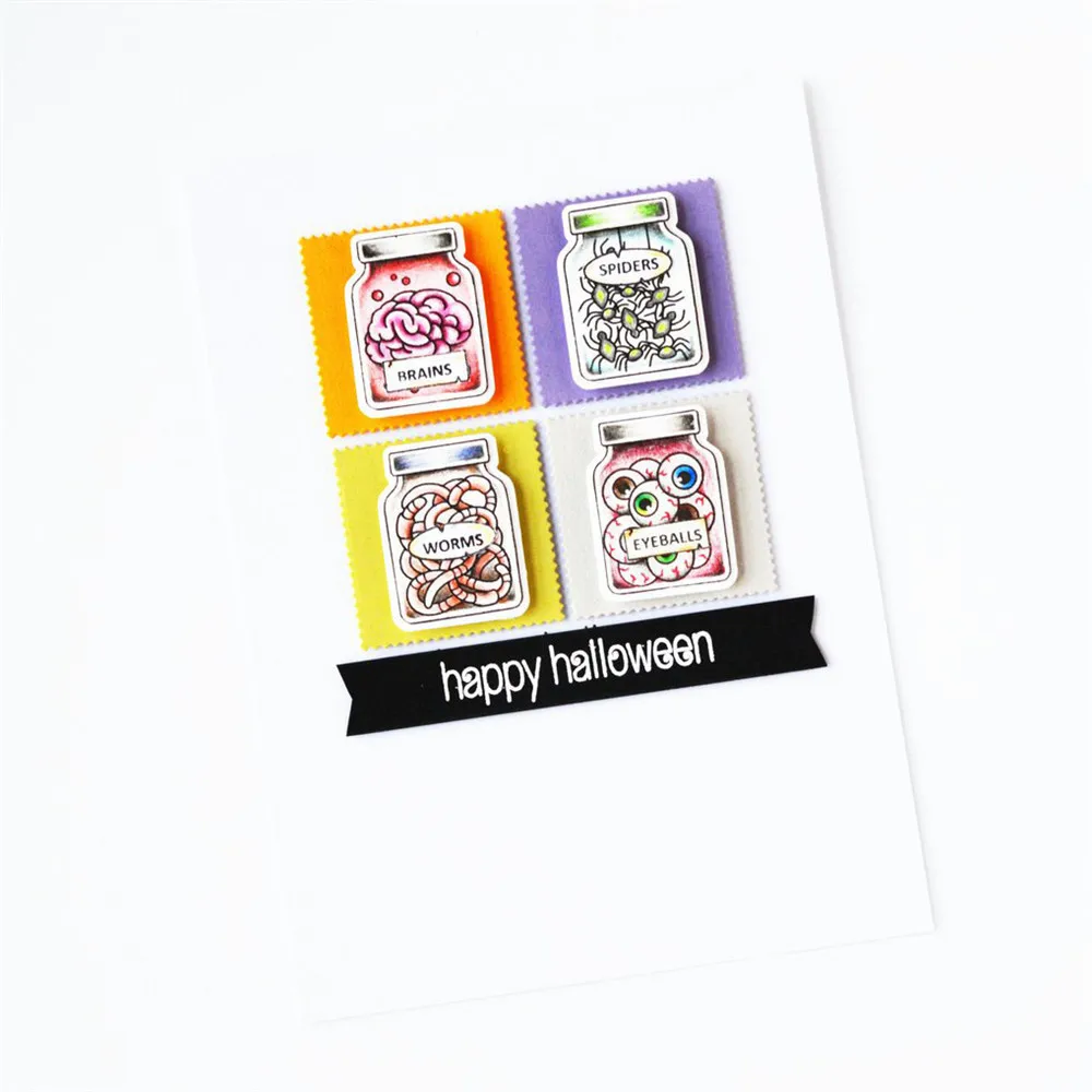 

Halloween Transparent Stamps + Metal Cutting Dies Stencils Scrapbooking Embossing for DIY Paper Crafts Photo Album Decorative