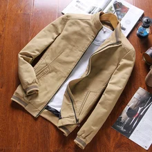 Spring Mens Cotton Stand Collar Thin Jacket Business Casual Plus Size M-5XL Short Coat Slim Fit Male Jackets L39