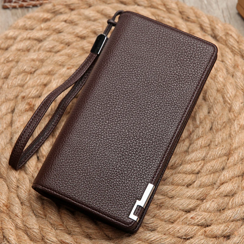 

Swdvogan brand Men's Wallet coins clip holder purse women wallets Zipper Clutch Leather Card Holder phone Pocket capacity Pouch