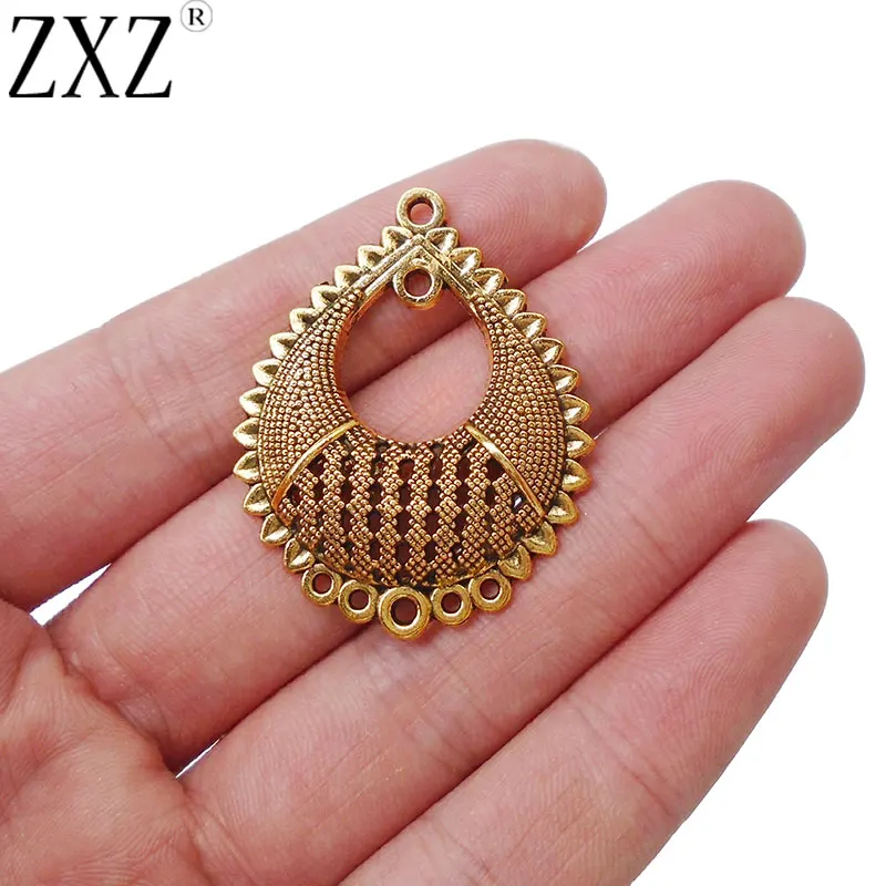 Zxz 10pcs Ethnic Antique Gold Chandelier Earring Connectors