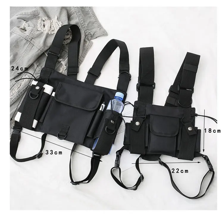 Tactical Chest Bag New Fashion Bullet Hip-Hop Vest Chest Rig Bags Oxford  Cloth Unisex Women Waist Pack Streetwear Belt Pouch Bag