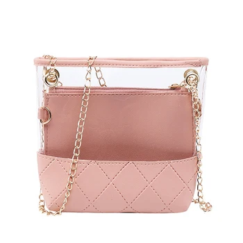 

New trend Patchwork color Women bag quality PU leather Large Capacty Women shoulder bag croosbody bag fashion chain handbag