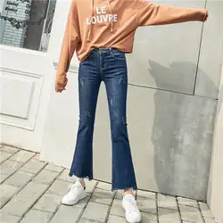Женские уличные джинсовые штаны Новые эластичные талии AP1527-AP1529 карман рваные повседневные женские винтажные джинсовые брюки 2019
