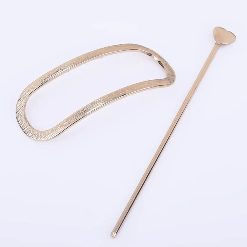 

AWAYTR Metal Geometric Hair Clip Women Hairpin With Sticks Hair Barrette Ladies Golden Sliver Jewelry Girls Hair Accessories
