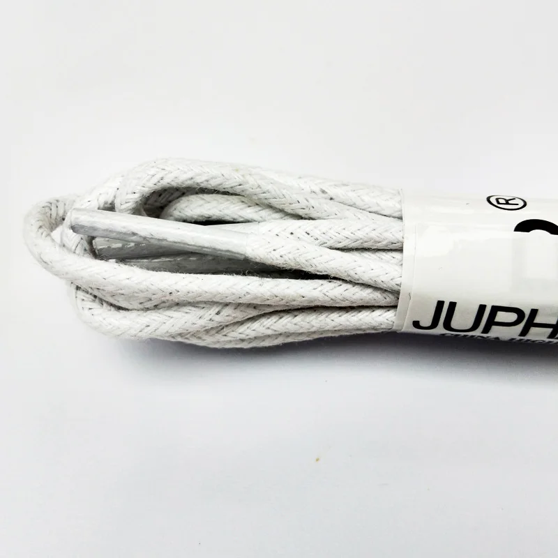 JUP1-12 Pair Whiter Casual Leather Laces High Quality Waxed Round Shoelaces Shoestring Boots Sports Shoes Cable Ropes Sneakers