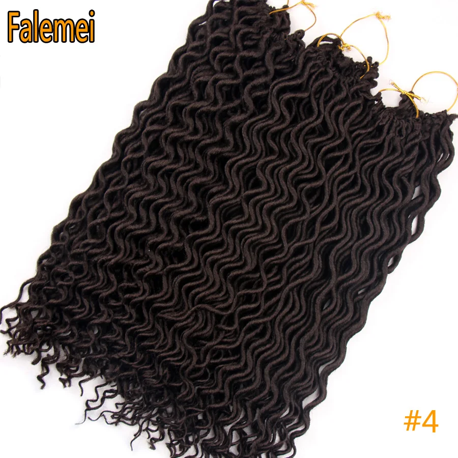 FALEMEI Goddess Faux locs кудряшки косички 18 дюймов Синтетические волосы для наращивания крючком плетение волос богемные локоны