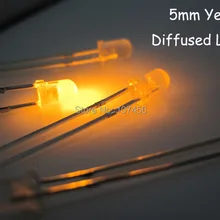 1000 шт. 5 мм желтый ультра яркий рассеянный желтый Светодиодные лампы Новые 5 мм светло-светодиод