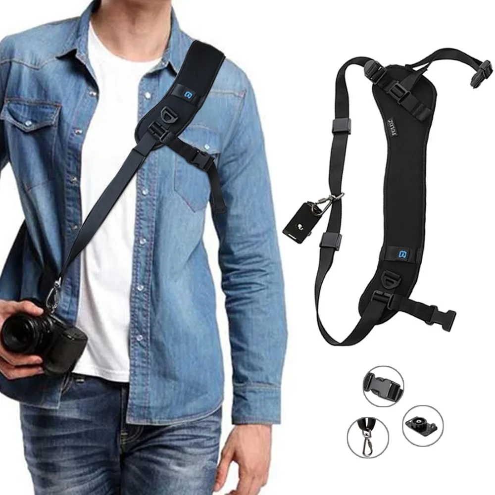 

PULUZ Quick Release Anti-Slip Soft Pad Nylon Breathable Curved Camera Strap with Metal Hook for SLR / DSLR Cameras High Quality