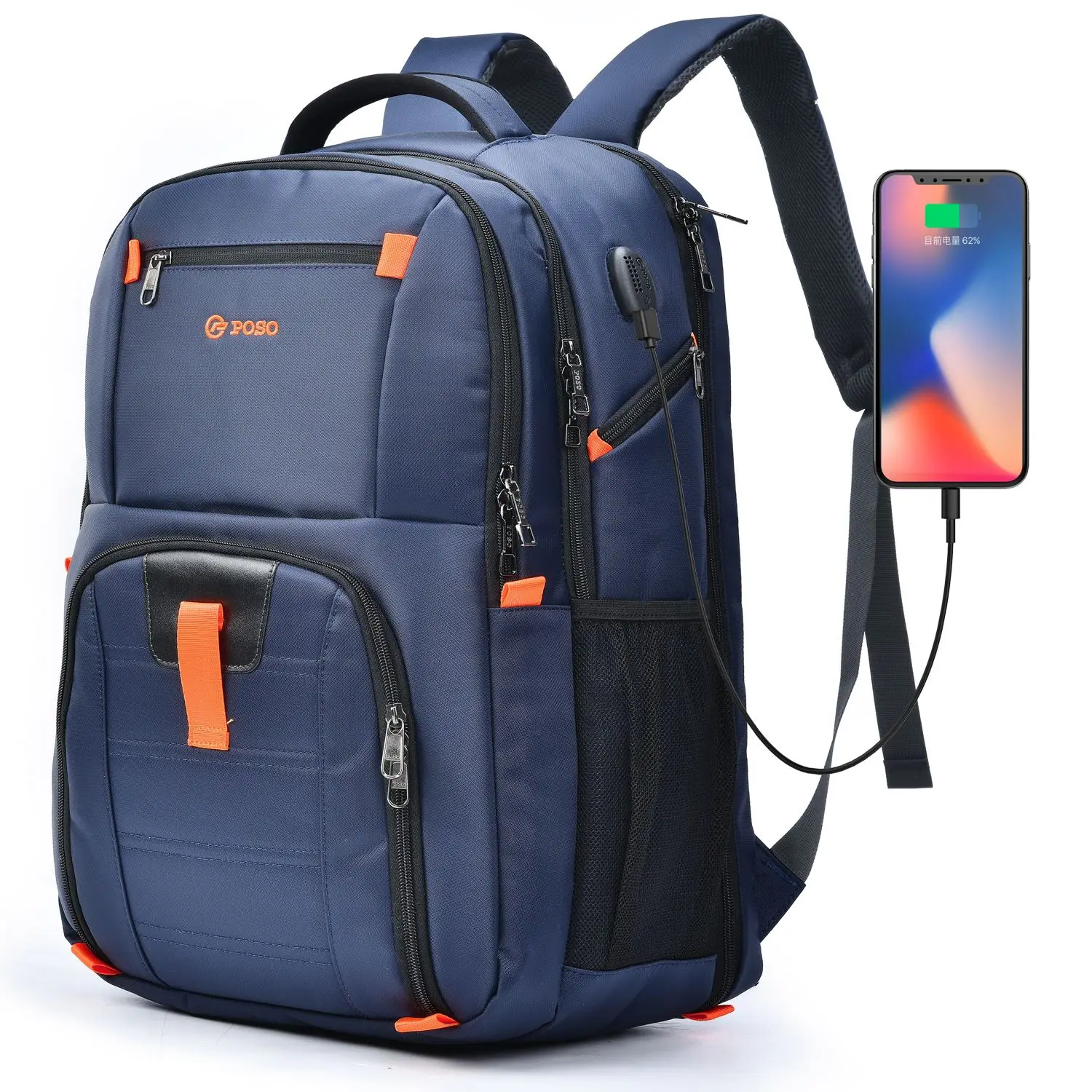 

Laptop Backpack 17.3 Inch Computer Bag With USB Port Water-resistant Business Rucksack Multi-compartment Men Backpacks