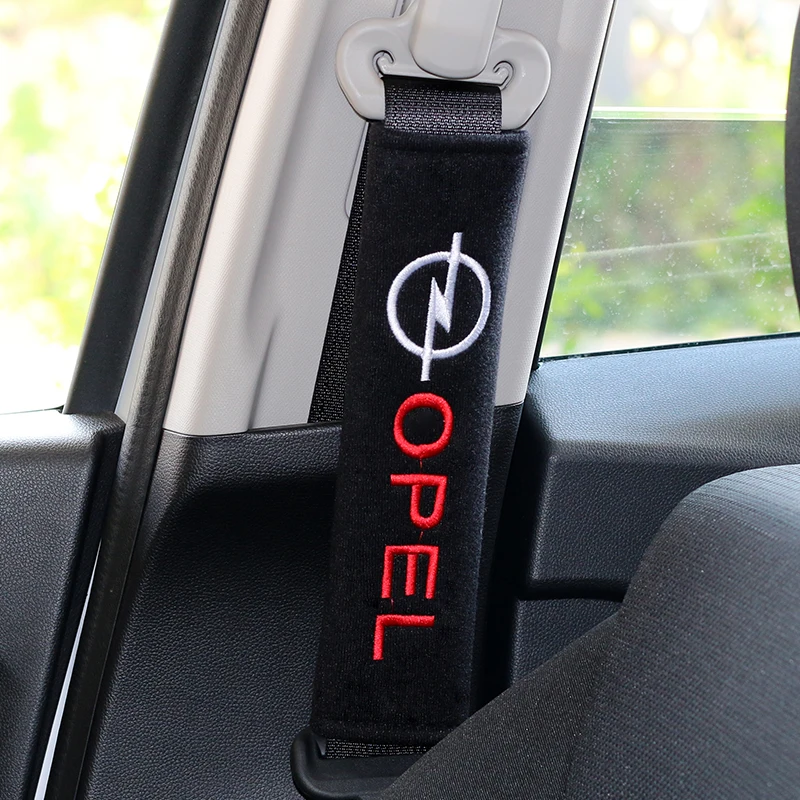 

2pcs Car seat belt shoulder pad case for Opel Astra H G J Insignia Mokka Zafira Corsa Vectra C D Antara Accessories Car Styling