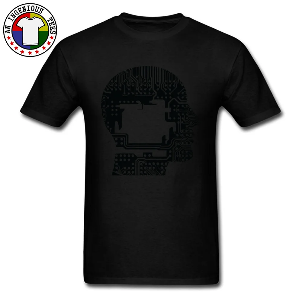 Circuit Brain O-Neck Tshirts Labor Day Tops Shirts Short Sleeve High Quality 100% Cotton Classic Tee Shirt Leisure Men Circuit Brain black