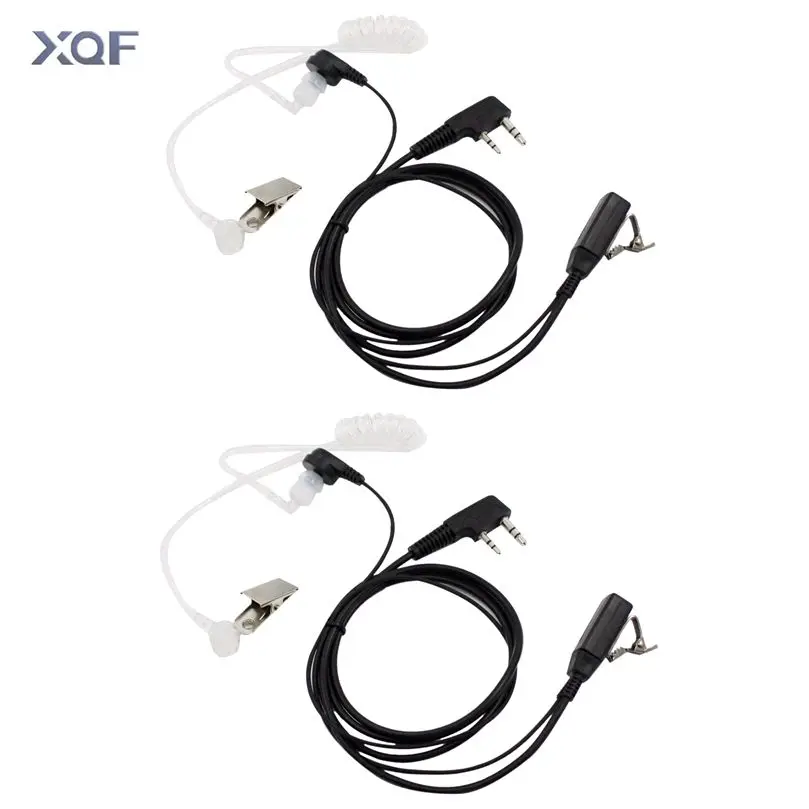 

2pcs Acoustic Tube PTT Mic Earpiece Walkie Talkie Headset For Kenwood For Baofeng Bf-888s UV5R UV-82 Or TYT