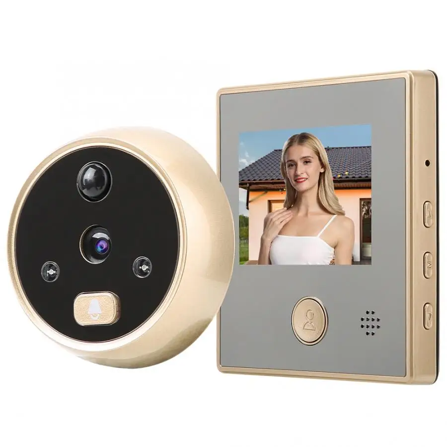 Door Camera 2.8 Inch Monitor Smart Video Doorbell HD300 Thousand Pixel PIR Motion Detection Electronic Doorbell Door Viewer