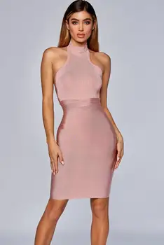 

Lyer 2019 New High quality tight sexy backless rayon bandage dress summer dress