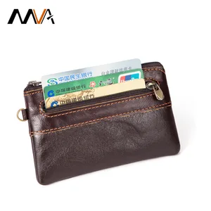 Кошельки MVA для мужчин, кошелек из натуральной кожи, кошелек для мужчин и женщин, маленький кошелек из кожи в стиле ретро, держатель для визиток, мини-сумка на молнии
