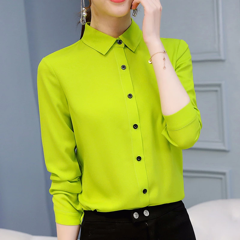 BIBOYAMALL-Blusa blanca de gasa para mujer camisas de oficina profe.. BIBOYAMALL-Blusa blanca de gasa para mujer camisas de oficina profe..