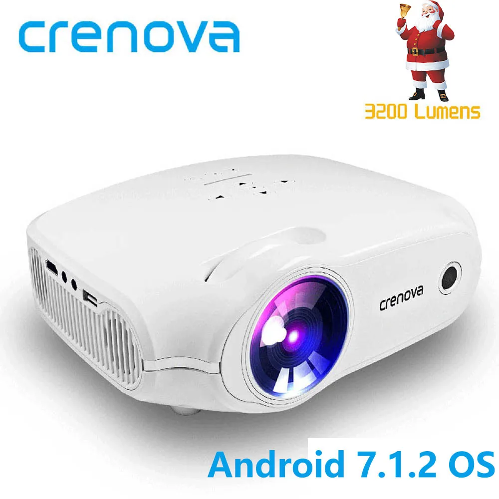 

CRENOVA Newest LED Projector For Full HD 4K*2K Video Projector Android 7.1.2 OS Home Cinema Movie Beamer Proyector