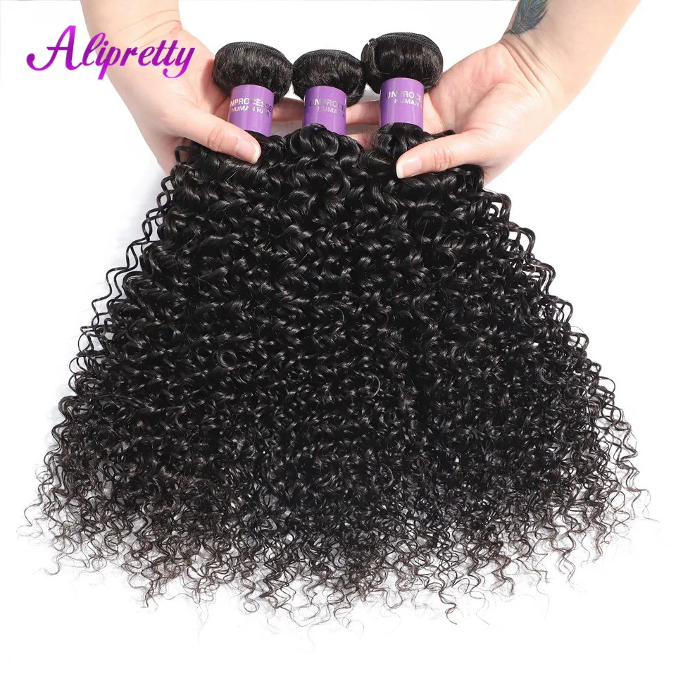 Alipretty Связки малайзийских волос вьющиеся волосы Комплект предложения 8-28 дюймов не Волосы remy Exensions 1/3/4 шт может покупка человеческих волос