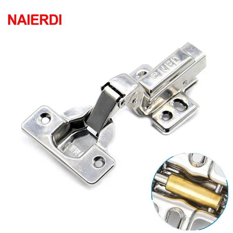 

NAIERDI 10PCS Super Strong 40MM Cup Hinges Stainless Steel Hydraulic Copper Core Hinge Cupboard Cabinet Door Furniture Hardware