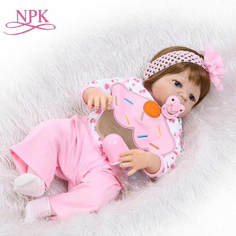 

NPK 55cm Full Silicone Bebes Reborn Baby Girl 22" Vinyl Baby Toddler Doll Bedtime Toy Waterproof Body Bathe Toys bonecas
