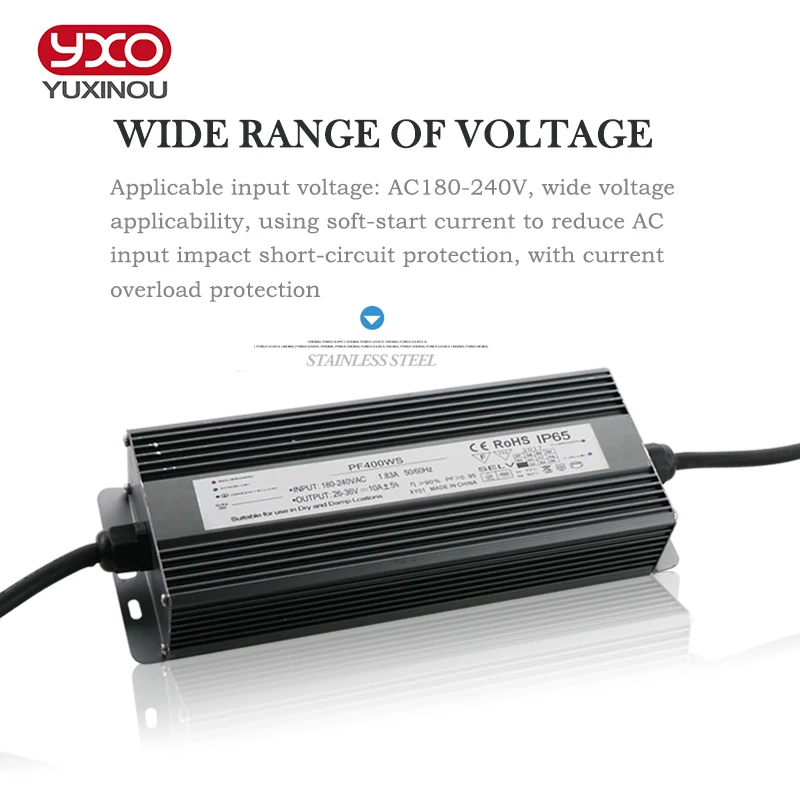 Светодиодный водонепроницаемый источник питания DC26 36V 100W 150W 200W 250W 300W 400W 500W IP65